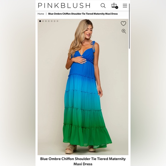Pinkblush Dresses & Skirts - PinkBlush Maternity | Blue Ombre Chiffon Maxi Dress | Size Small